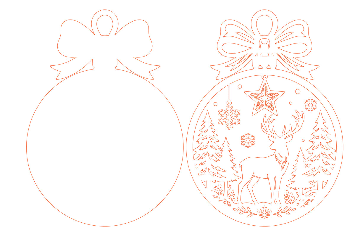 Christmas Deer Ornament SVG