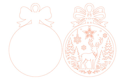 Christmas Deer Ornament SVG