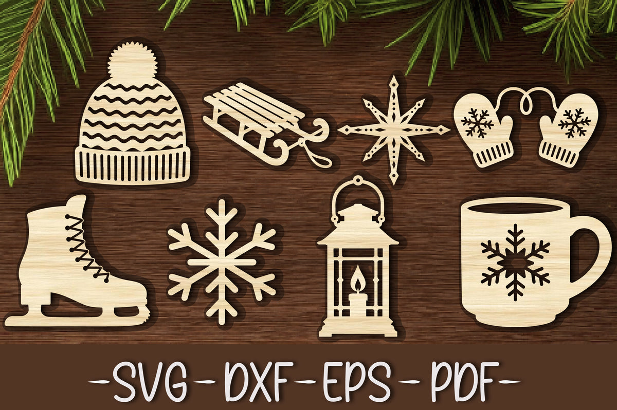 Christmas Ornament SVG Bundle | Winter Christmas Laser Cut SVG Collection