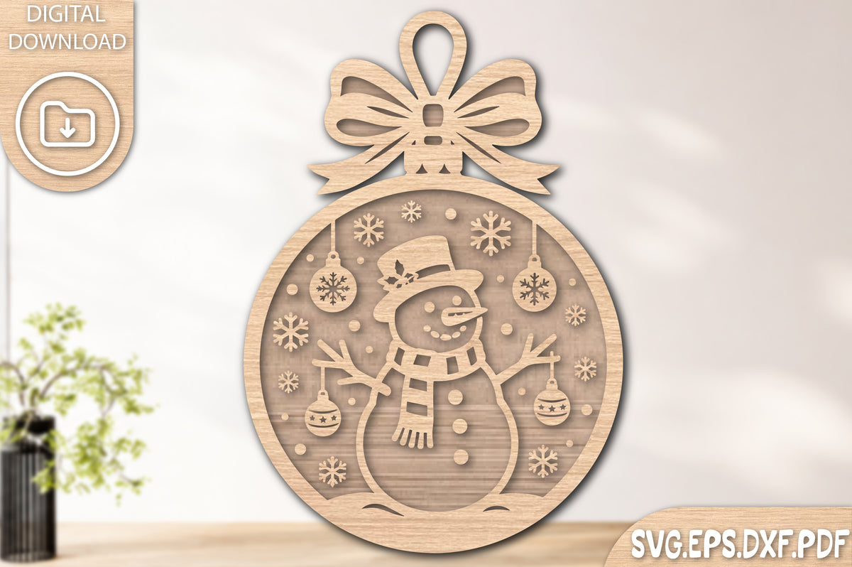 Christmas Snowman Ornament SVG