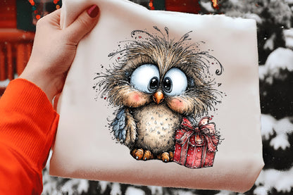 Christmas Owl Clipart Bundle | Cute Watercolor Holiday Owl PNG | Festive Winter Owl Clipart