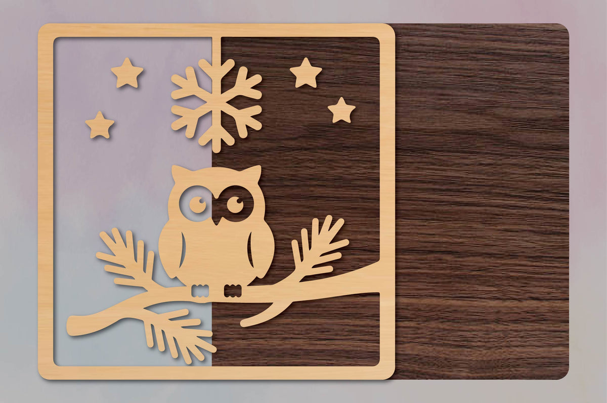 Christmas Owl Laser Cut SVG