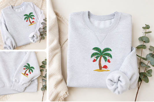 Christmas Palm Tree Embroidery Design