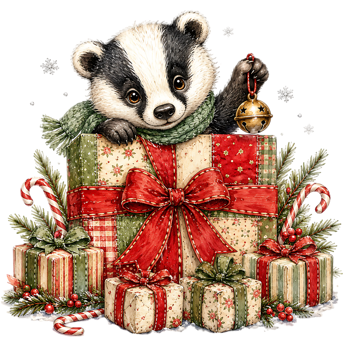 Christmas Panda Gift Box Holiday PNG Clipart