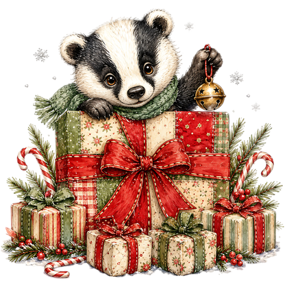 Christmas Panda Gift Box Holiday PNG Clipart