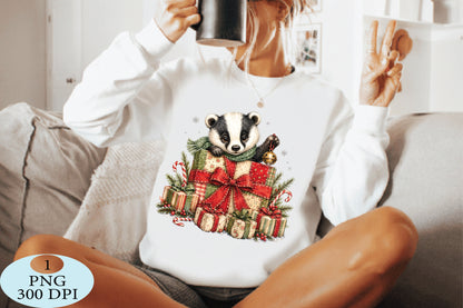 Christmas Panda Gift Box Holiday PNG Clipart