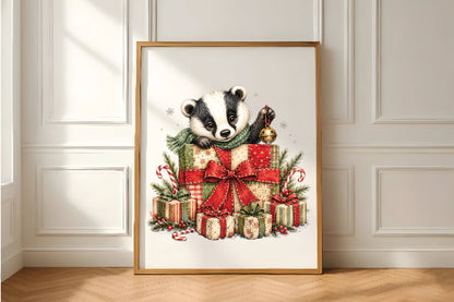 Christmas Panda Gift Box Holiday PNG Clipart