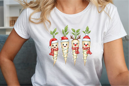Christmas Parsnips Watercolor Clipart PNG Bundle