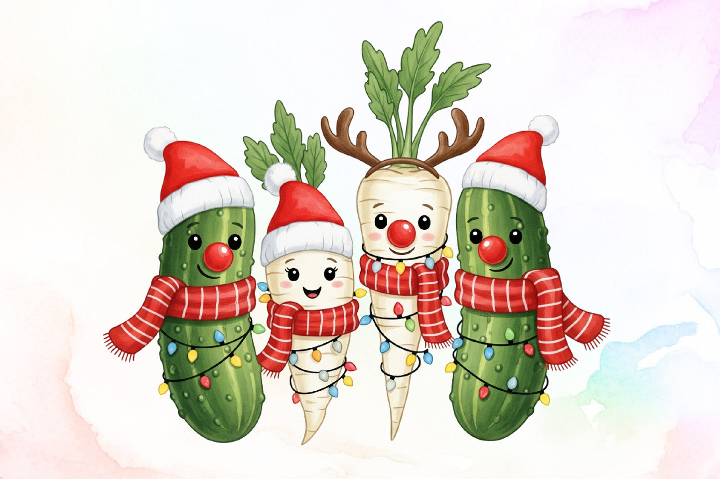 Christmas Parsnips and Pickles Clipart PNG Bundle