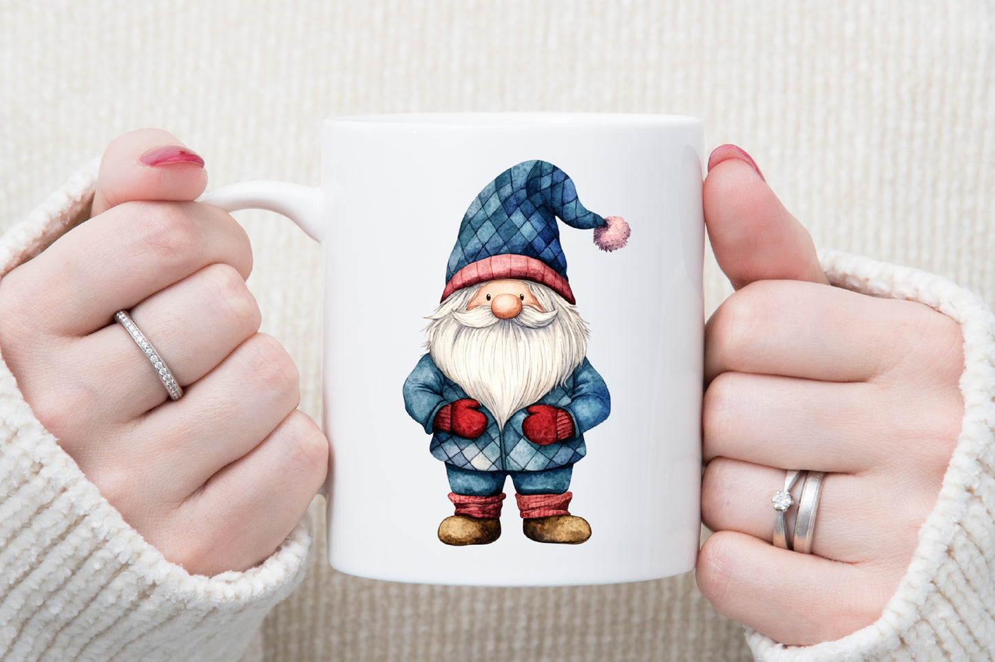 Christmas Patchwork Gnome Clipart PNG Bundle Cute Holiday Gnomes