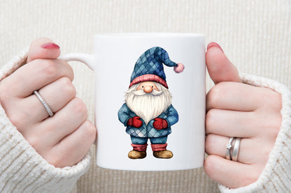 Christmas Patchwork Gnome Clipart PNG Bundle Cute Holiday Gnomes