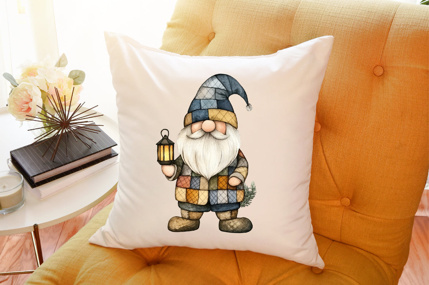 Christmas Patchwork Gnome Clipart PNG Bundle Cute Holiday Gnomes