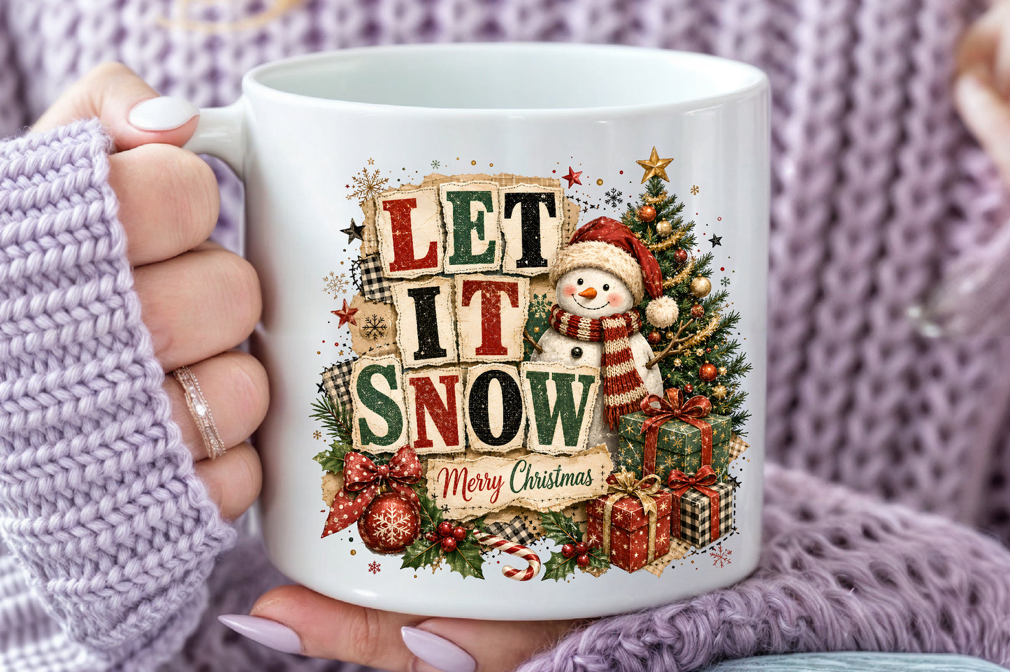 Merry and Bright Christmas Patchwork PNG Bundle Sublimation Designs