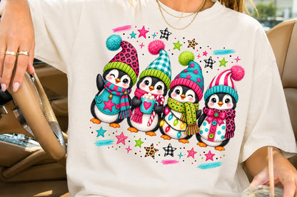 Cute Christmas Penguins PNG Sublimation Bundle Winter Penguin Design