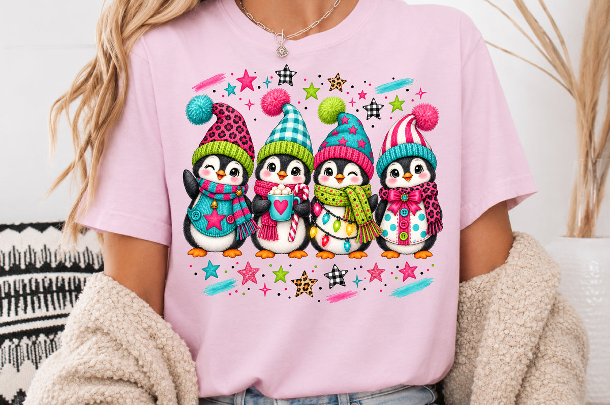 Cute Christmas Penguins PNG Sublimation Bundle Winter Penguin Design