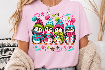 Cute Christmas Penguins PNG Sublimation Bundle Winter Penguin Design