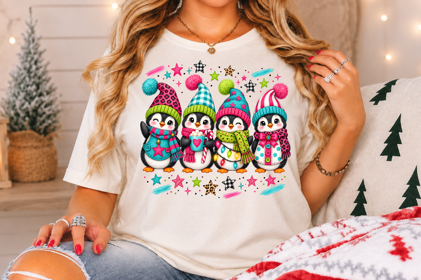 Cute Christmas Penguins PNG Sublimation Bundle Winter Penguin Design