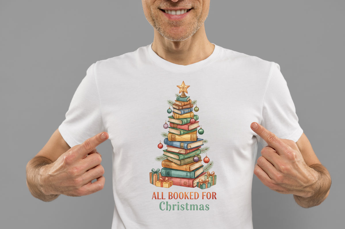 Christmas Book Lover PNG All Booked for Christmas Sublimation
