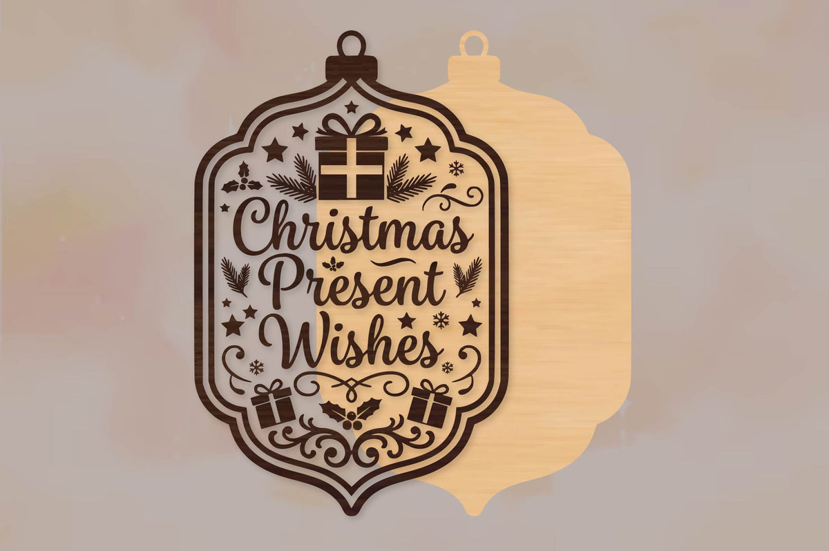 Christmas Present Wishes Laser Cut SVG