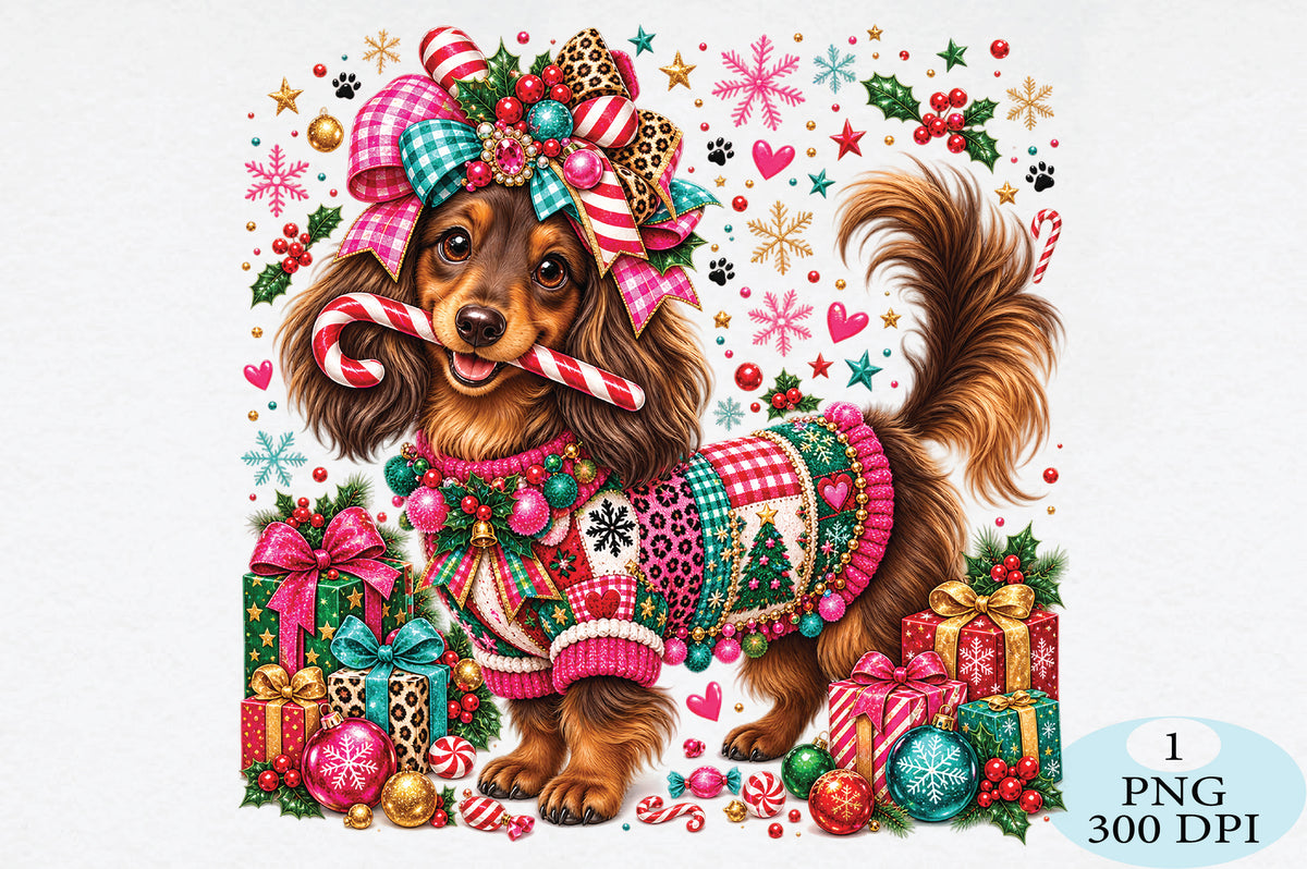 Cute Christmas Puppy Holiday Gift PNG Clipart