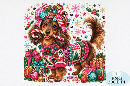 Cute Christmas Puppy Holiday Gift PNG Clipart