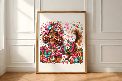 Cute Christmas Puppy Holiday Gift PNG Clipart
