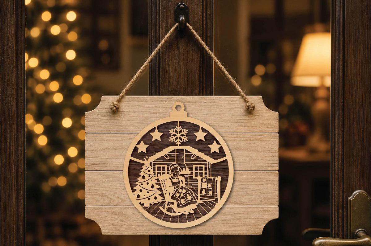 Christmas Quilting Ornament Laser Cut SVG