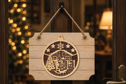 Christmas Quilting Ornament Laser Cut SVG
