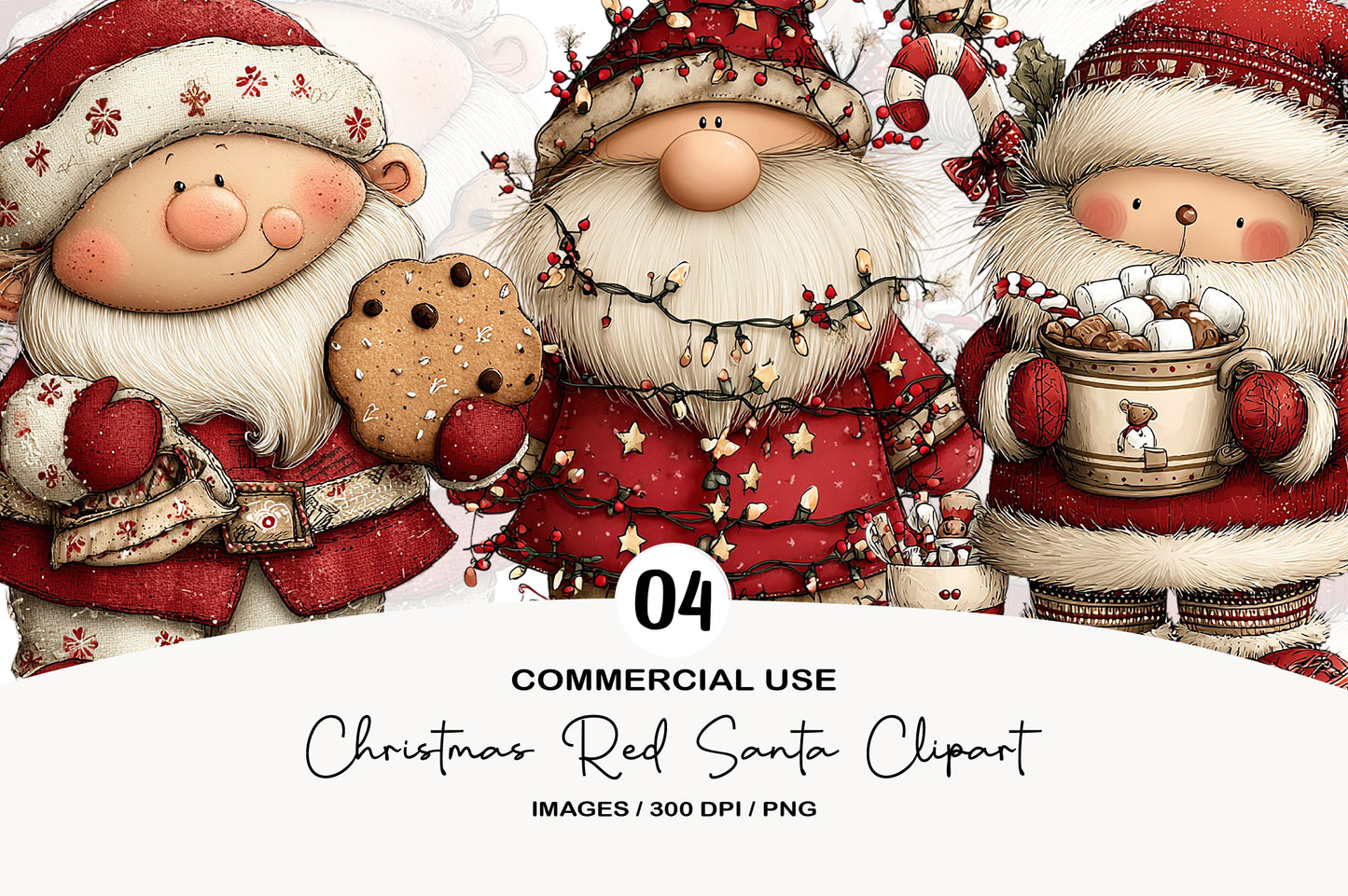 Christmas Red Santa Clipart PNG