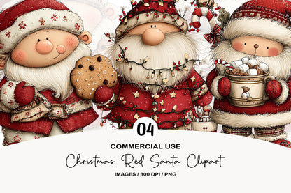 Christmas Red Santa Clipart PNG