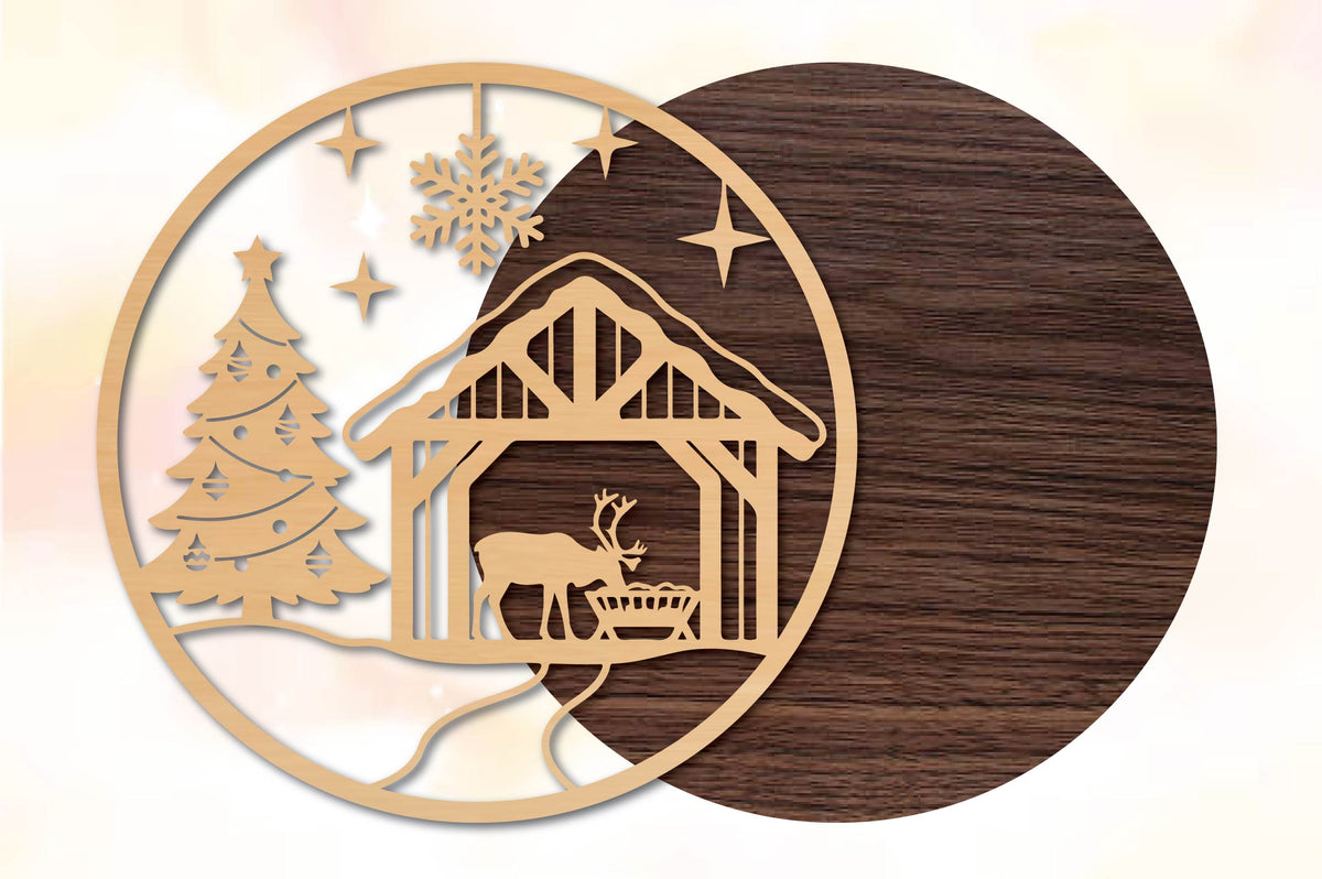 Christmas Reindeer Barn SVG