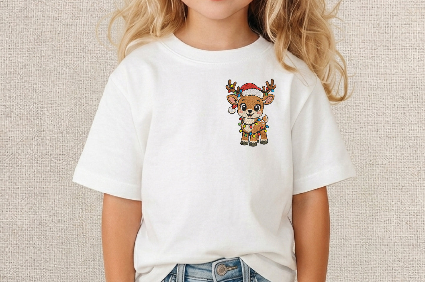 Christmas Reindeer Embroidery Design – Cute Reindeer Machine Embroidery Pattern, Festive Christmas & Winter Embroidery Design