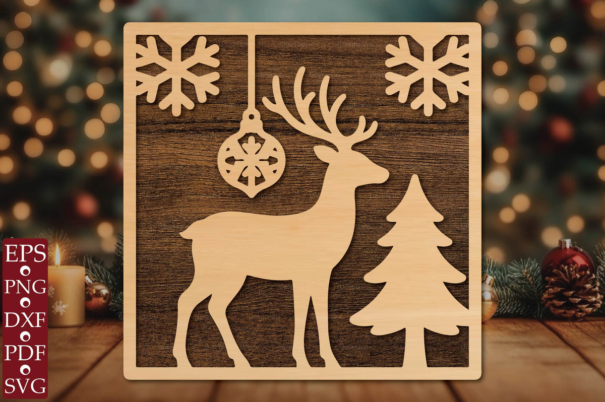 Christmas Reindeer Laser Cut SVG