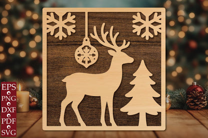 Christmas Reindeer Laser Cut SVG