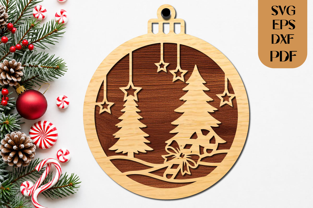 Christmas Tree Ornament Laser Cut SVG
