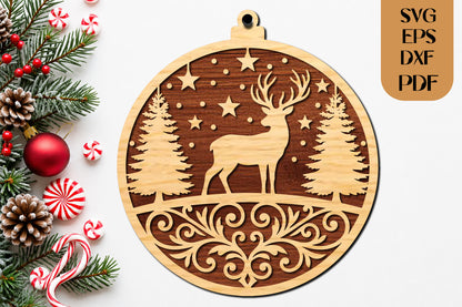 Christmas Deer Ornament SVG