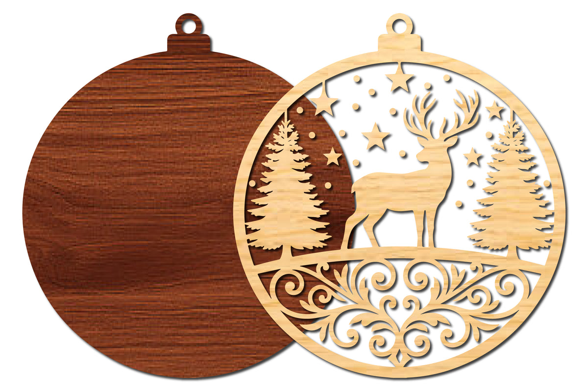Christmas Deer Ornament SVG