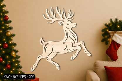 Christmas Reindeer SVG | Reindeer Ornament Laser Cut Design