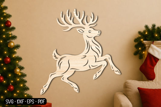 Christmas Reindeer SVG | Reindeer Ornament Laser Cut Design