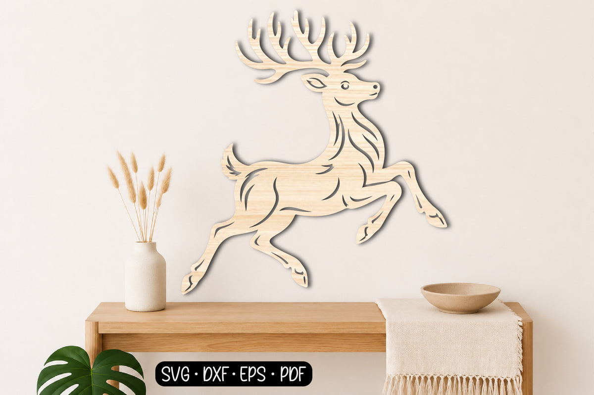 Christmas Reindeer SVG | Reindeer Ornament Laser Cut Design
