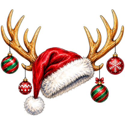 Christmas Reindeer Santa Hat PNG