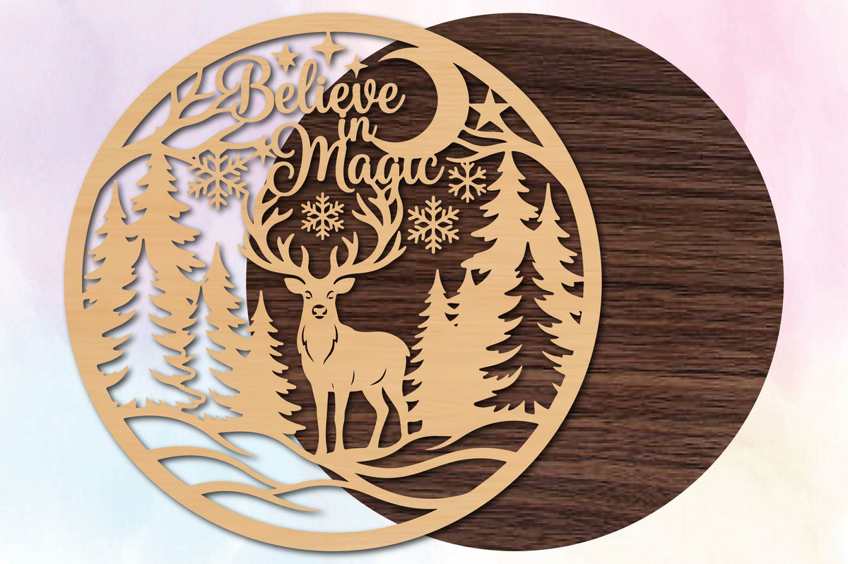 Christmas Reindeer Snowflake SVG