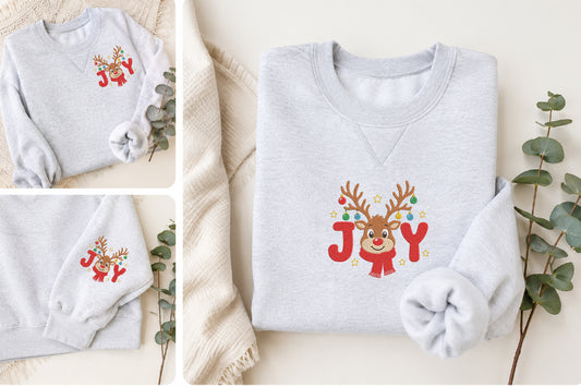 Christmas Reindeer Embroidery Design – Cute Reindeer Machine Embroidery Pattern, Festive Christmas & Winter Embroidery Design