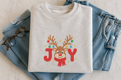 Christmas Reindeer Embroidery Design – Cute Reindeer Machine Embroidery Pattern, Festive Christmas & Winter Embroidery Design