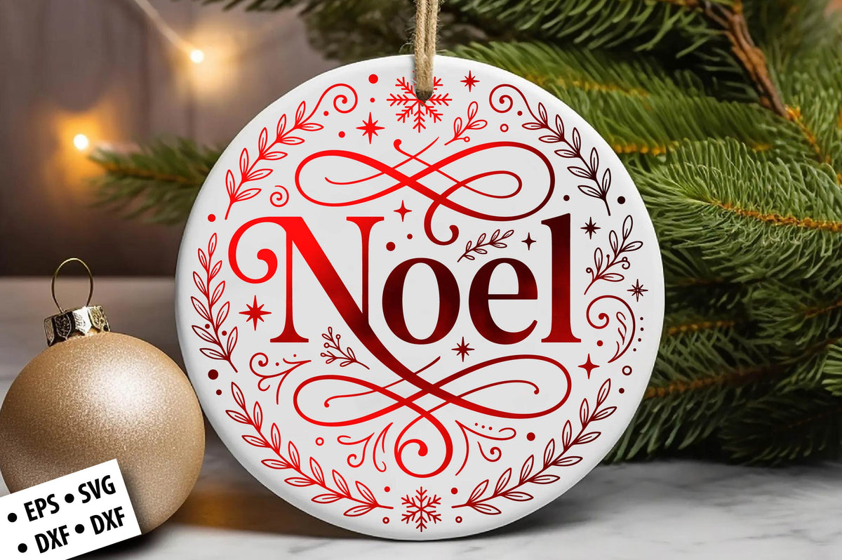 Noel Christmas Ornament SVG Laser Cut