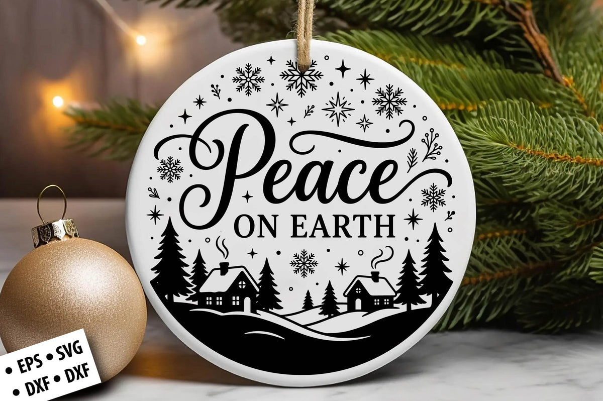Peace on Earth Christmas SVG Laser Cut