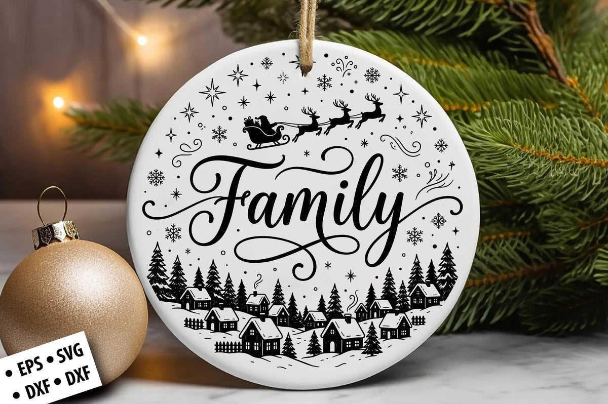 Family Christmas Ornament SVG Laser Cut
