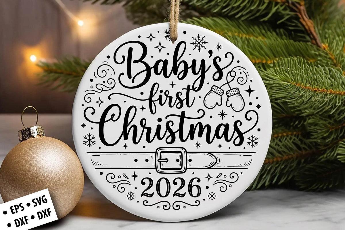 Baby's First Christmas SVG Laser Cut