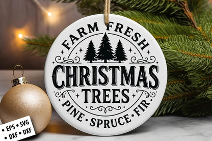 Farm Fresh Christmas Trees SVG Laser Cut