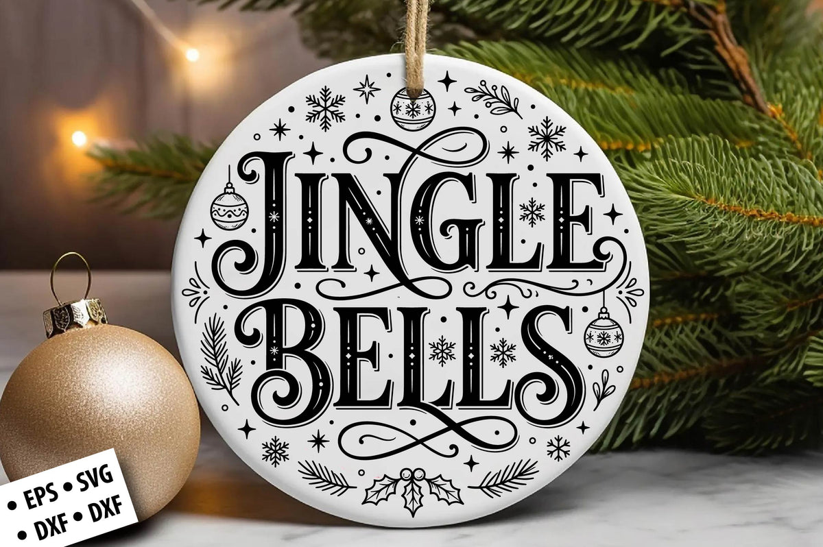 Jingle Bells Christmas Ornament SVG Laser Cut